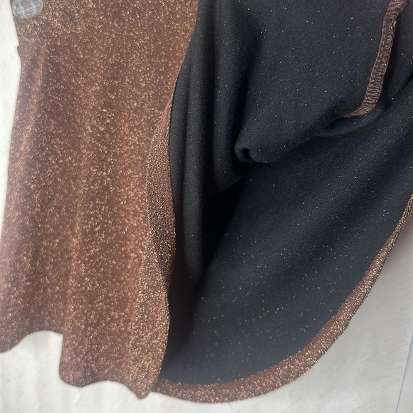 ❤️ FOREVER 21 Glittery metallic brown skater Flair Skirt Size small - Picture 4 of 6